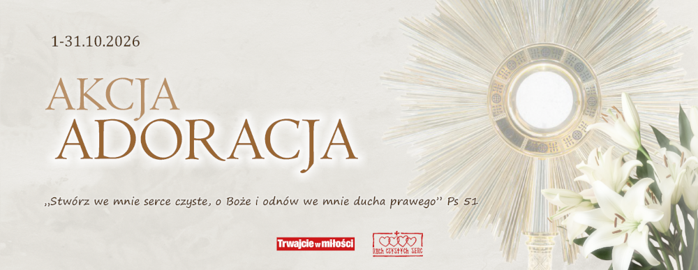 Baner październikowej akcji adoracji w intencji czystości - 2026 r.